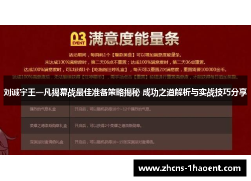 刘诚宇王一凡揭幕战最佳准备策略揭秘 成功之道解析与实战技巧分享